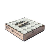 Kit 100 Velas Tea Light Rechaud Decorativas com Suporte de Alumínio - Duração Aproximada 2h