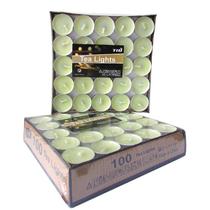 Kit 100 Velas Tea Lights Rechaud Para Decoração Com Suporte De Alumínio Kit 100 Velas Tea Lights Rechaud Para Decoração Com Suporte De Alumínio
