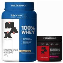 Kit 100% Whey Pote 900G Cookies & Cream + Hórus 300G Frutas