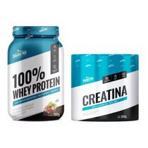 Kit 100% whey protein 900g pote + creatina 300g shark pro