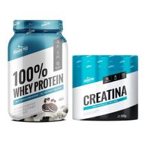 Kit 100% whey protein 900g pote + creatina 300g shark pro