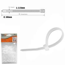 Kit 1000 Abracadeiras De Nylon Branco 2,5x60mm