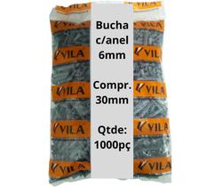 Kit 1000 Bucha Plastica 6mm Com Anel De Encosto VILA