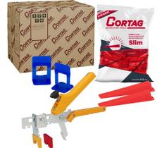 Kit 1000 Espaçadores 1,5mm 100 Cunhas Slim 1 Alicate Cortag Kit 1000 Espaçadores 1,5mm 100 Cunhas Slim 1 Alicate Cortag