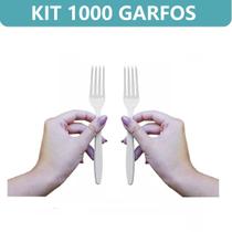 Kit 1000 Garfo Descartável De Plástico Pra Refeição Festa Reforçado Branco 16cm