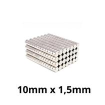 Kit 1000 Imã Neodímio Disco Magnético N35 10x1,5 mm Super Forte Potente Redondo