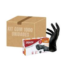 Kit 1000 Luvas Descartáveis Impermeável Resistente Cor Preto Preto G