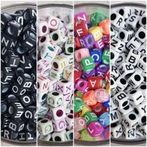 Kit 1000 Miçangas Letras Alfabeto QUADRADA - Lebelle Kit 1000 Miçangas Letras Alfabeto QUADRADA - Lebelle