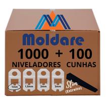 Kit 1000 Nivelador + 100 Cunha Slim Moldare Piso Porcelanato