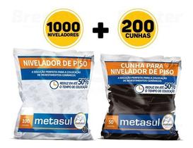 Kit 1000 Nivelador Espaçador Clips Piso Porcelanato + 200 Cunhas Metasul