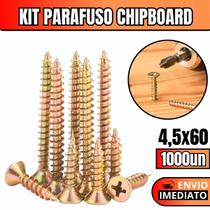 Kit 1000 Parafusos Chipboard Phillips Para Madeira 4,5x60