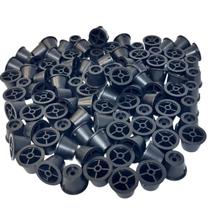 Kit 1000 Pés Plástico 2cm Preto Sapata P/ Puffs Sofás Móveis