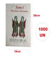 Kit 1000 Saquinhos de Plástico Festa Cosme e Damião 18x28
