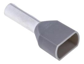 Kit 1000Pçs Terminal Elétrico Ilhós Tubular Duplo 4Mm Cinza