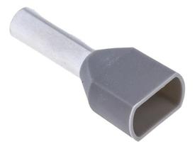 Kit 1000pçs Terminal Elétrico Ilhós Tubular Duplo 4mm Cinza