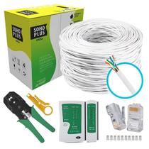 Kit 100M Cabo De Rede Branco Furukawa Alicate Testador 50Rj Kit 100M Cabo De Rede Branco Furukawa Alicate Testador 50Rj