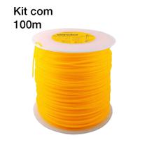 Kit 100m Fio Nylon Cortador Grama 3,0mm Quadrado Vonder