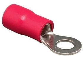 Kit 100Pçs Terminal Olhal Anel 10Mm Vermelho M5 Pré Isolado