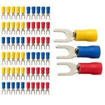 Kit 100un Terminal Garfo Forquilha 1,5 2,5 E 4mm Pré Isolado Kit 100un Terminal Garfo Forquilha 1,5 2,5 E 4mm Pré Isolado