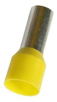 Kit 100un Terminal Tubular Ilhós 25mm Pré Isolado Amarelo