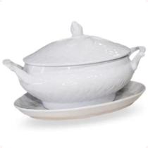 Kit 1022/1023 Sopeira oval sem pé com asa com prato -