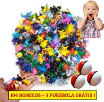 Kit 104 Miniaturas Pokemon Bonecos + 3 Pokebolas No Brasil