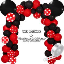 Kit 104 PÇS Balões Festa temática Minnie Tira Arco Desconstruído 5 Metros, Aniversário, Balões N9, Balão de Aniversário, Kit decoração Minnie Kit 104 PÇS Balões Festa temática Minnie Tira Arco Desconstruído 5 Metros, Aniversário, Balões N9, Balão de Aniversário, Kit decoração Minnie