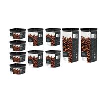 Kit 10b potes herméticos lumini black quadrado paramount