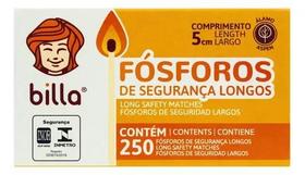 Kit 10cx De Fósforo De Segurança Longo Billa 5cm 250unidades