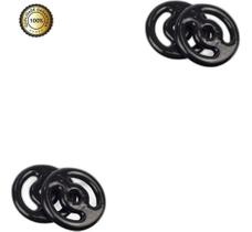 Kit 10Kg Anilha Emborrachada + Par De Halter 40Cm C/Presilha