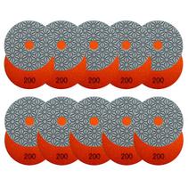 Kit 10Lixas Diamantadas Seca e Úmida Floral Ouro 200 - Ø100mm