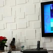 Kit 10m² Revestimento 3d parede mod quadratto placas 50x50 Kit 10m² Revestimento 3d parede mod quadratto placas 50x50