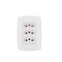 Kit 10PC Conj Placa 4x2 3 Tomadas 2p+t 10a 250v Monobloc Lev - Ilumi Kit 10PC Conj Placa 4x2 3 Tomadas 2p+t 10a 250v Monobloc Lev - Ilumi