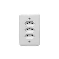 Kit 10PC Conj Placa 4x2 3 Tomadas 2p+t 10a 250v Monobloc Stylus Ilumi Kit 10PC Conj Placa 4x2 3 Tomadas 2p+t 10a 250v Monobloc Stylus Ilumi