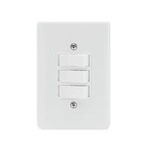 Kit 10PC Conj Placa 4x2 Inter 3 Tecla Simples 6a 250v Stylus - Ilumi Kit 10PC Conj Placa 4x2 Inter 3 Tecla Simples 6a 250v Stylus - Ilumi