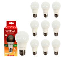 Kit 10PC Lâmpada de Led Superled 6w 6500k Branca Fria E27 Bivolt Ourolux