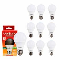 Kit 10PC Lâmpada de Led Superled 9w 6500k Branca Fria E27 Bivolt Ourolux