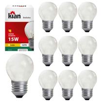Kit 10PC Lâmpada Incandescente Clara Bolinha 15w Kian E27 Ip20 127v Kit 10PC Lâmpada Incandescente Clara Bolinha 15w Kian E27 Ip20 127v