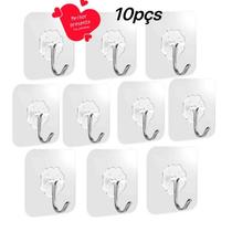 kit 10pçs Ganchos Adesivos Parede Multi Funcional Autocolante Casa.
