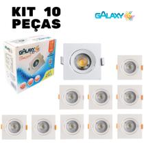 Kit 10peças - spot direcionavel quadrado embutir 5w branco frio 6.500k Kit 10peças - spot direcionavel quadrado embutir 5w branco frio 6.500k