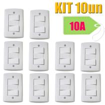 KIT 10un 3 Interruptor Simples 10A Lux2 Branco - Tramontina