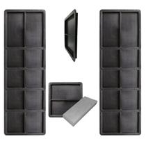 Kit 10un Base Matriz Dupla Geminada Forma p Fabricar DIY Construção 20x10x1,5 p Lajota Concreto Piso Calçada Rua Jardim Exterior Garagem