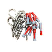 Kit 10un Bucha 8 Duopower + Gancho C/ Rosca Inox Belenus