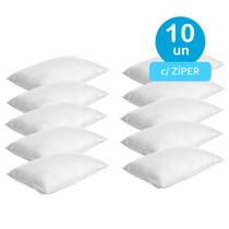 Kit 10un Capa Travesseiro protetor Antiácaro branco c/ ziper