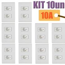 KIT 10un Conjunto 2 Tomadas 2P+T 10A Liz Branco - Tramontina KIT 10un Conjunto 2 Tomadas 2P+T 10A Liz Branco - Tramontina