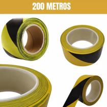 Kit 10un Fita Zebrada Sinalização,isolamento 200mts Atacado Amarelo,preto Zebrada