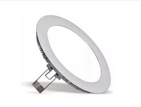 kit 10un Painel Plafon Led Embutir Redondo 12w frio 6000k