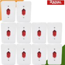 Kit 10un Tomada 20A Vermelha Simples Completa Bivolt 250V