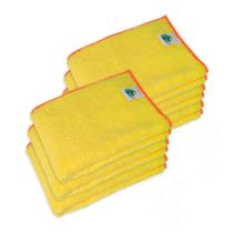 kit 10UND toalha microfibra amarela c/ borda laranja 40x60 350GSM kit 10UND toalha microfibra amarela c/ borda laranja 40x60 350GSM