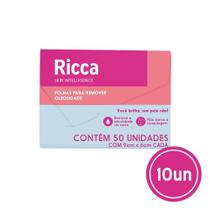 Kit 10x 50 Lenços Removedor de Oleosidade Facial Limpador 9x6cm Ricca